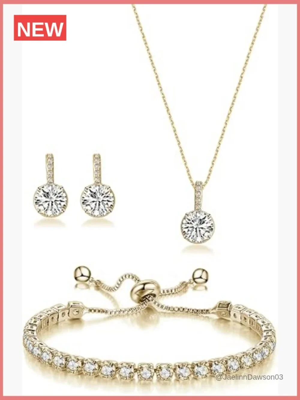 Bridesmaid Jewelry Set Cubic Zirconia Earrings Necklace Bracelet